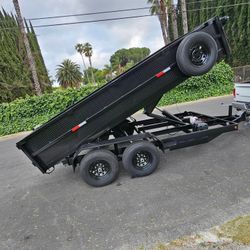 DUMP TRAILER 14X8X2 HEAVY DUTY 8 LUGS,SET RAMPS, ROLLING TARP, SPARE TIRE,SCISSOR HOIST 7 TON,TOOL BOX FOR ANY QUESTION TEXT ME PLEASE HABLO ESPAÑOL 
