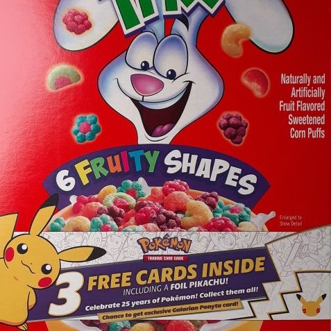Pokemon General Mills 25th Anniversary Trading Cards Brand New Cereal Boxes Sealed Unopened Trix & Cocoa Puffs 3 Cards Per Pack