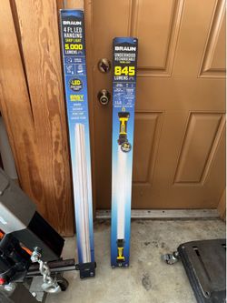 BRAUN Rechargeable Under Hood Work Light and 4 foot LED hanging shop light Duo
