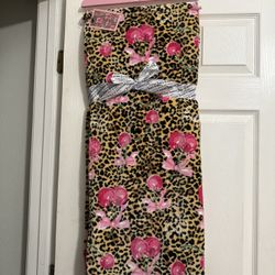 Juicy Couture Cheetah Print Cherry Bow Oversized Throw