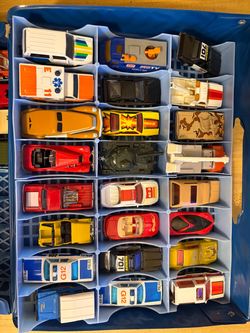 Lot of 20+ Diecast Toy Cars in Storage Case