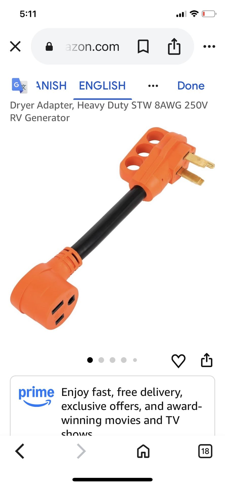 Adapter for camper