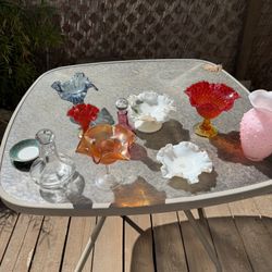 Vintage Glass And Lamp