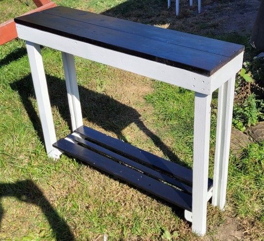 Farmhouse Rustic Primitive Wooden Console Table Sofa Table Planter Stand Potting Bench