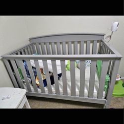 Gray Baby Crib 