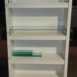 Large Bookself with Glass Display Inserts 