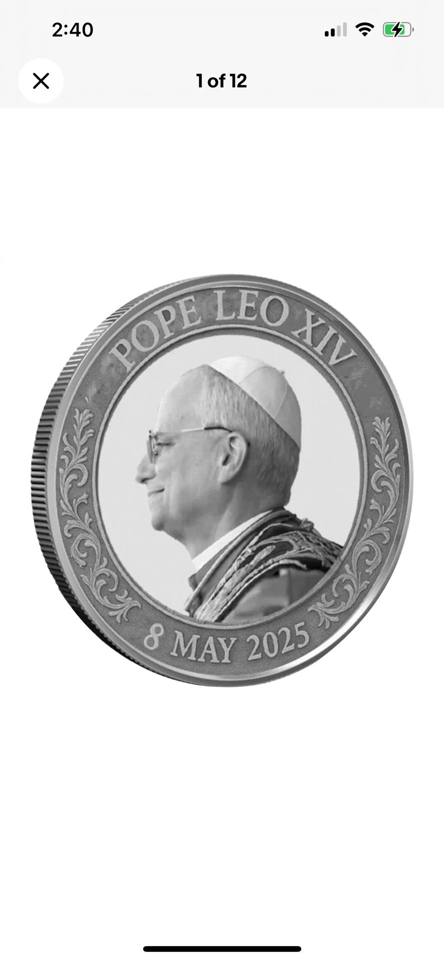 2025 Pope Leo XIV Commemorative Coin 1st American Pope Silver Coin