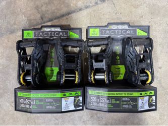 Smart Straps Tactical Ratcheting Tie Downs 2 packs (4 total straps) Brand New 30.00