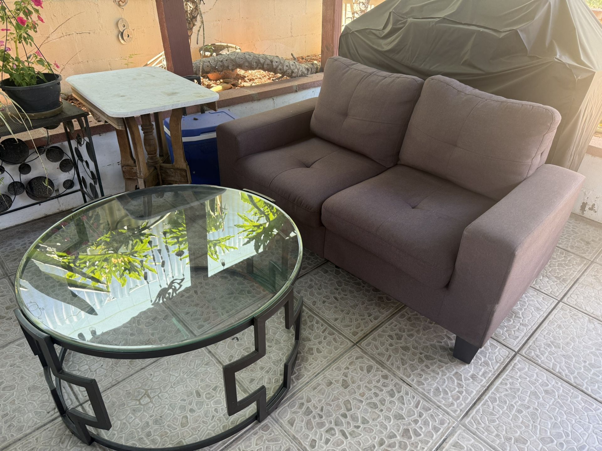 Small Couch And Glass Table