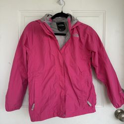 THE NORTH FACE Hot Pink Nylon HYVENT RAIN JACKET Windbreaker Coat YOUTH L Girls
