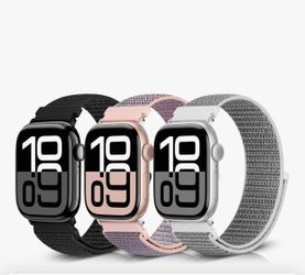 Nylon Sport Bands Compatible with Apple Watch Band 49mm 45mm 46mm 44mm 42mm 41mm 40mm 38mm Women Men, Adjustable Sport Solo Loop Bands for iWatch Seri