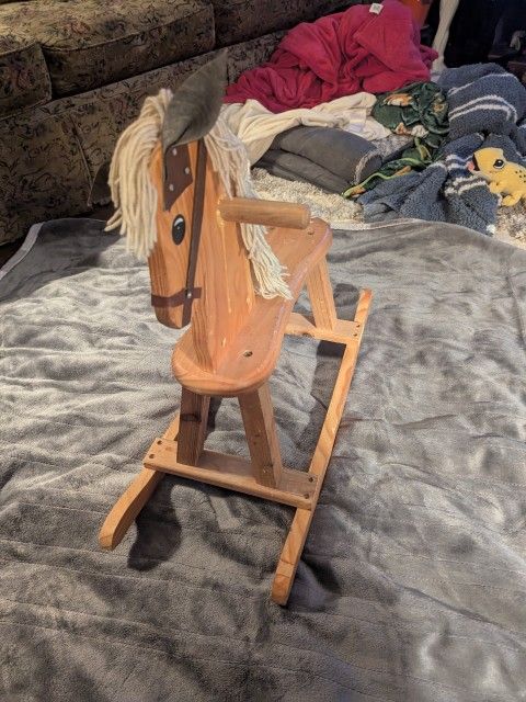 Vintage Wooden Rocking Horse