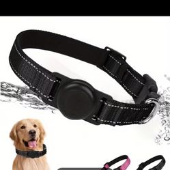 Upgraded AirTag Dog Collar - Anti-Slip Reflective Striped Design, Durable Comfort Padding for Small Medium Large Dogs, Heavy-Duty Pet Safety Collar wi