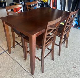 Counter height dining table with 4 chairs