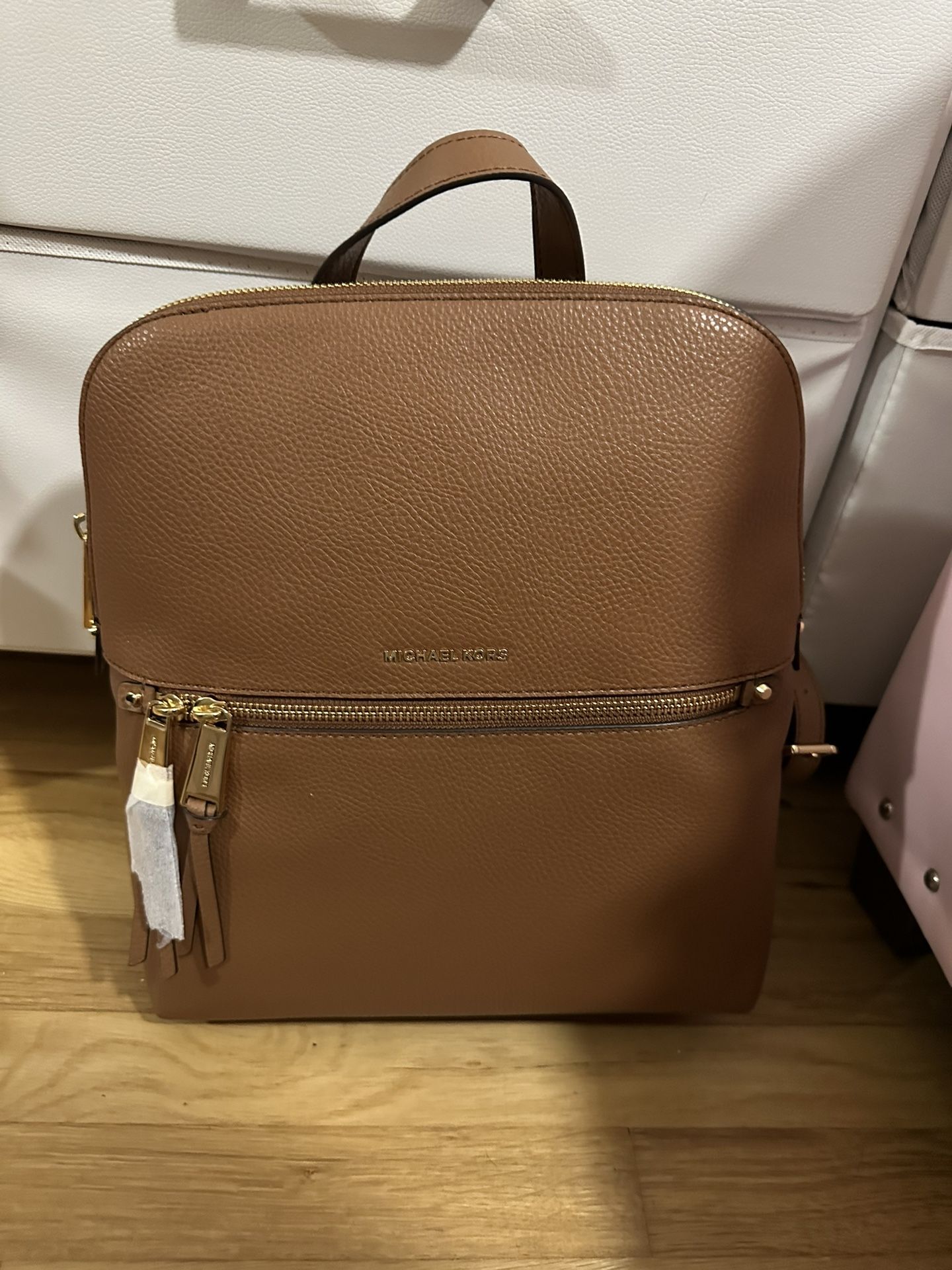 Michael Kors Tan Slim Backpack