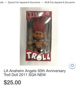 Collectible LA Aneheim 50th Anniversary Troll Doll 