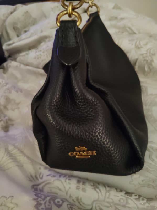 Coach Hand Bag. Black Leather Authentic