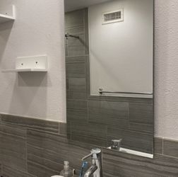 Bathroom Bedroom Frameless Mirror Could Add Led 