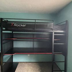 Loft Twin Bed w/ Mattress & Tv stand 