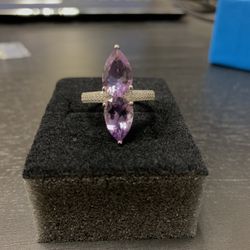 $210 Pear amethyst 5.26 carat ring size 8