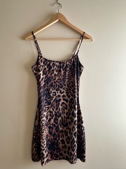 White Fox Boutique Leopard Print Satin Mini Dress – New With Tags