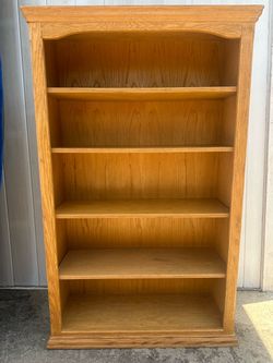 Golden Oak 5-Shelf Bookcase