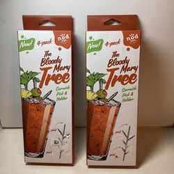Set of 2 Brand Newin Box Stainless Steel Bloody Mary Trees, 4 in Each Box