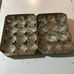 24 Four Once Jelly Jars Most With Rings