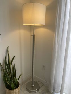 IKEA Floor Lamp – Nickel Finish with White Shade