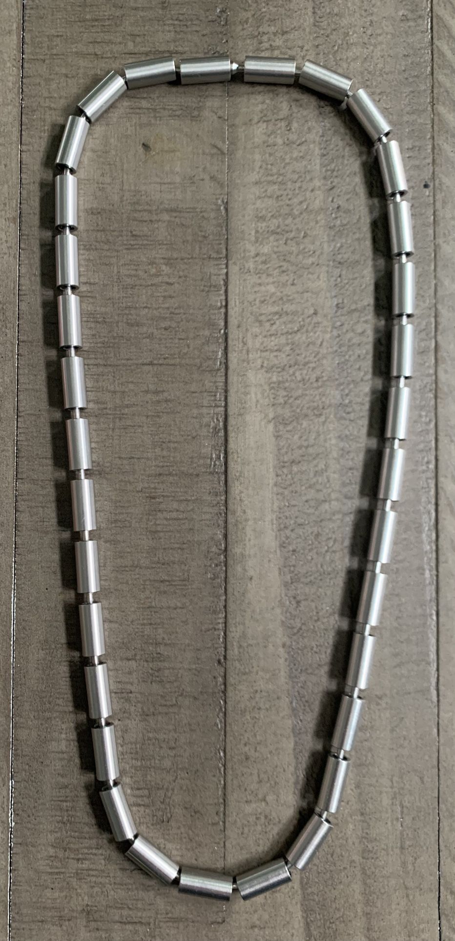 132 Piece Steel Necklace by “Werner Häring” Circa 1995, Very Rare One Of A Kind.