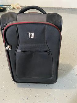 ful Black & Red Softside 2-Wheel Rolling Carry-On Luggage