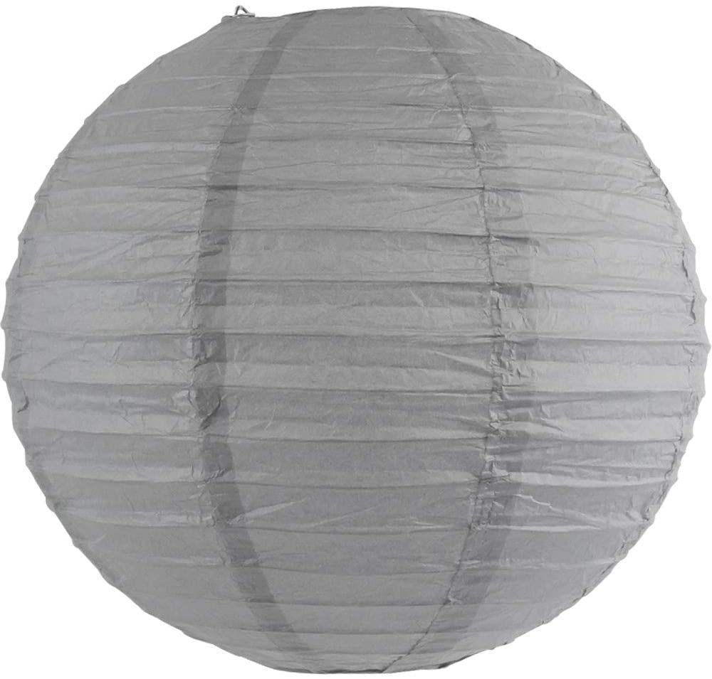 12 Pieces 16” large Silver Round ChinesePaper Lanterns For Party Wedding Baby Shower Bridal Shower Home Decorations Suppliers