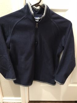 Boys Navy Pullover With Quarter zip Trimmed In Grey 