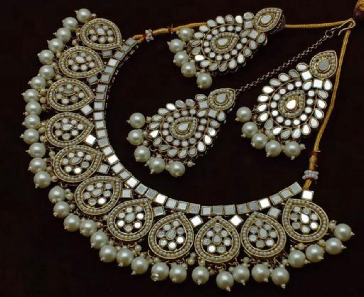 Indian Jewelry Beautiful Necklace With Earrings And Tikka Only For $20