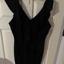 Alexia Admor Black Ruffle Front Sleeveless Sheath Dress – Size L