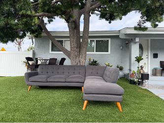 Modern Grey 2-Piece Modular L-Shaped Sofa