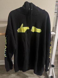 Run The Jewels x Cyberpunk 2077 1xlHoodie - Black Neon Polygon Hands