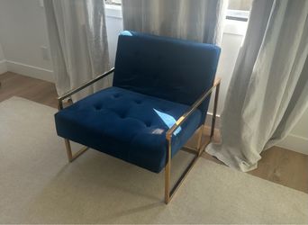 Blue velvet chair