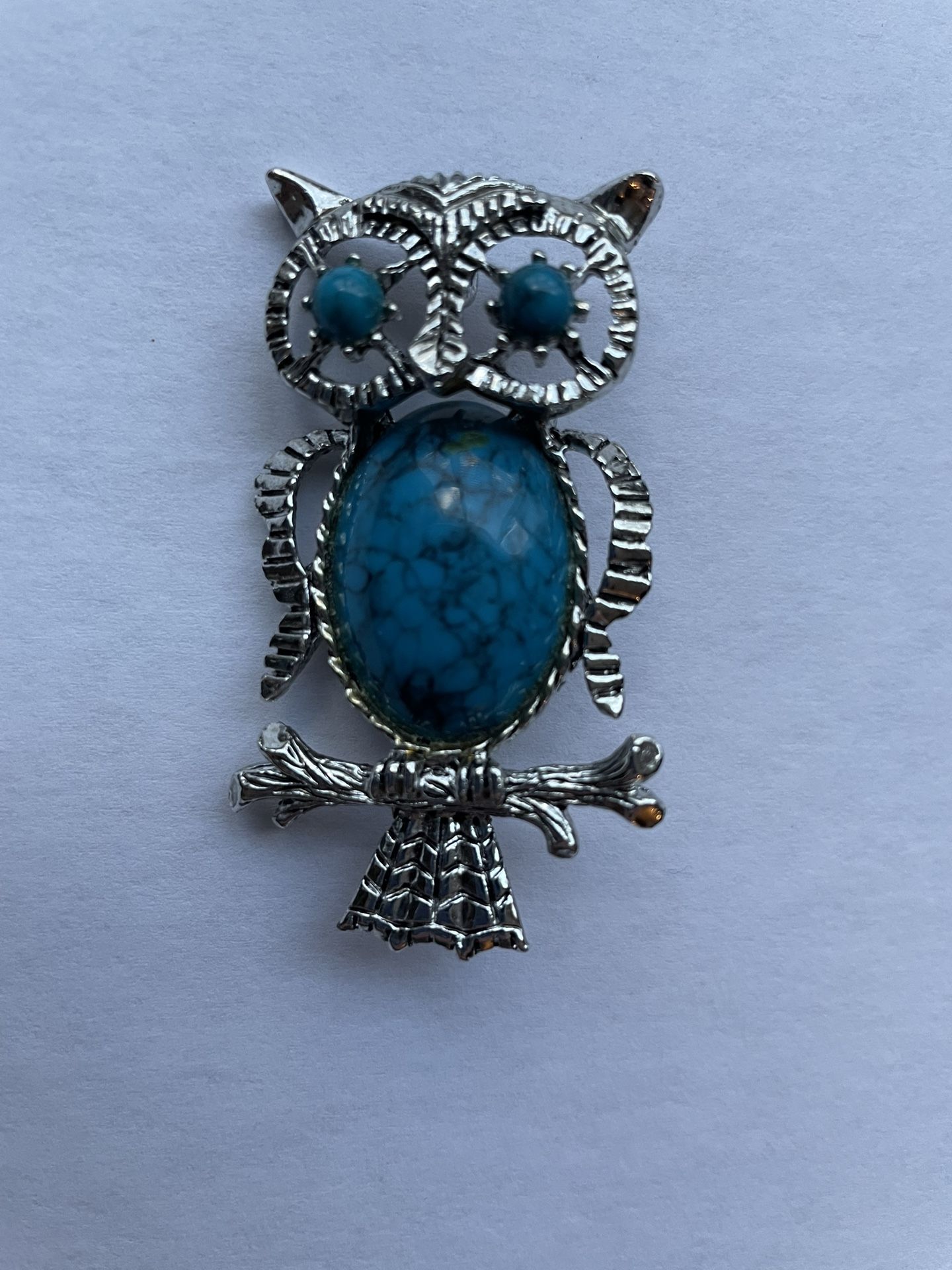 Vintage Gerry’s Owl Pin/Brooch Or Pendant Silver Tone