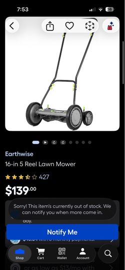 Earthwise 16-in 5 Reel Lawn Mower