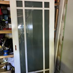 Exterior Prehung Door Poplar Wood Painted White 