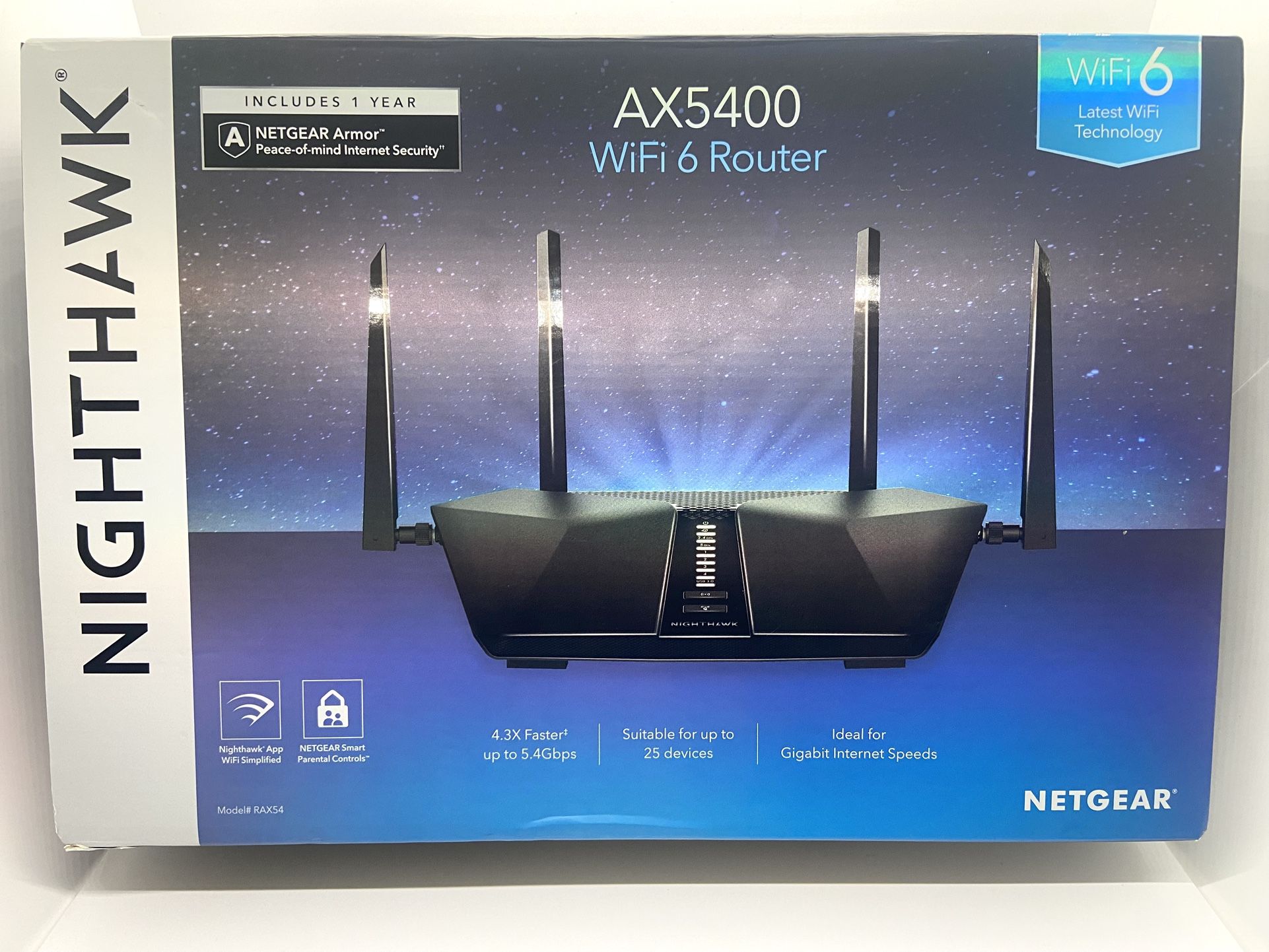 Netgear Nighthawk AX6 RAX54S AX5400 WiFi 6 Router 6-Stream Wireless Router Wifi6