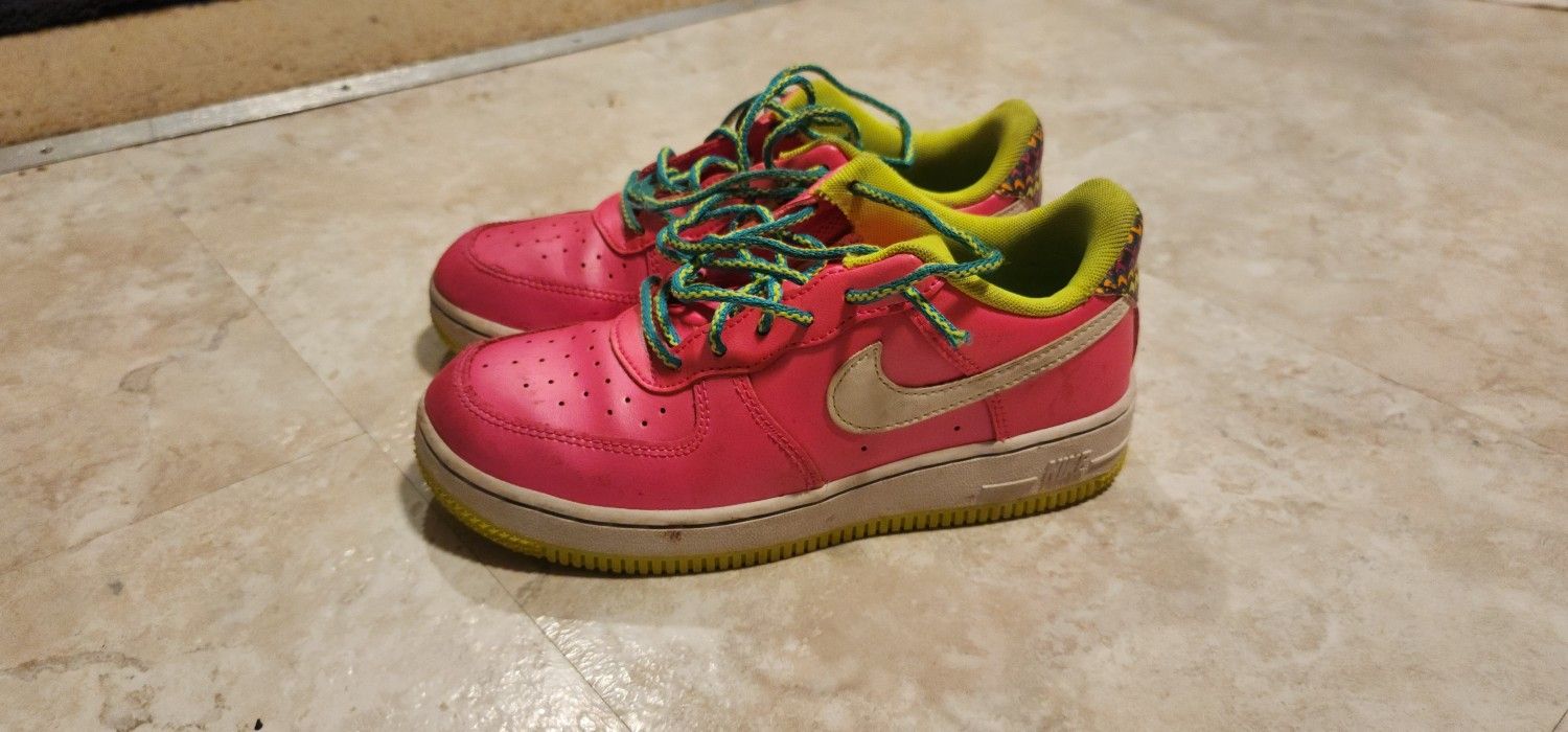Nike Air Force 1 Low - Rare Edition, Pink/Neon Green, Youth Size