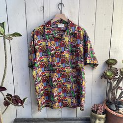 Vintage Marvel Button Up (Size Large)
