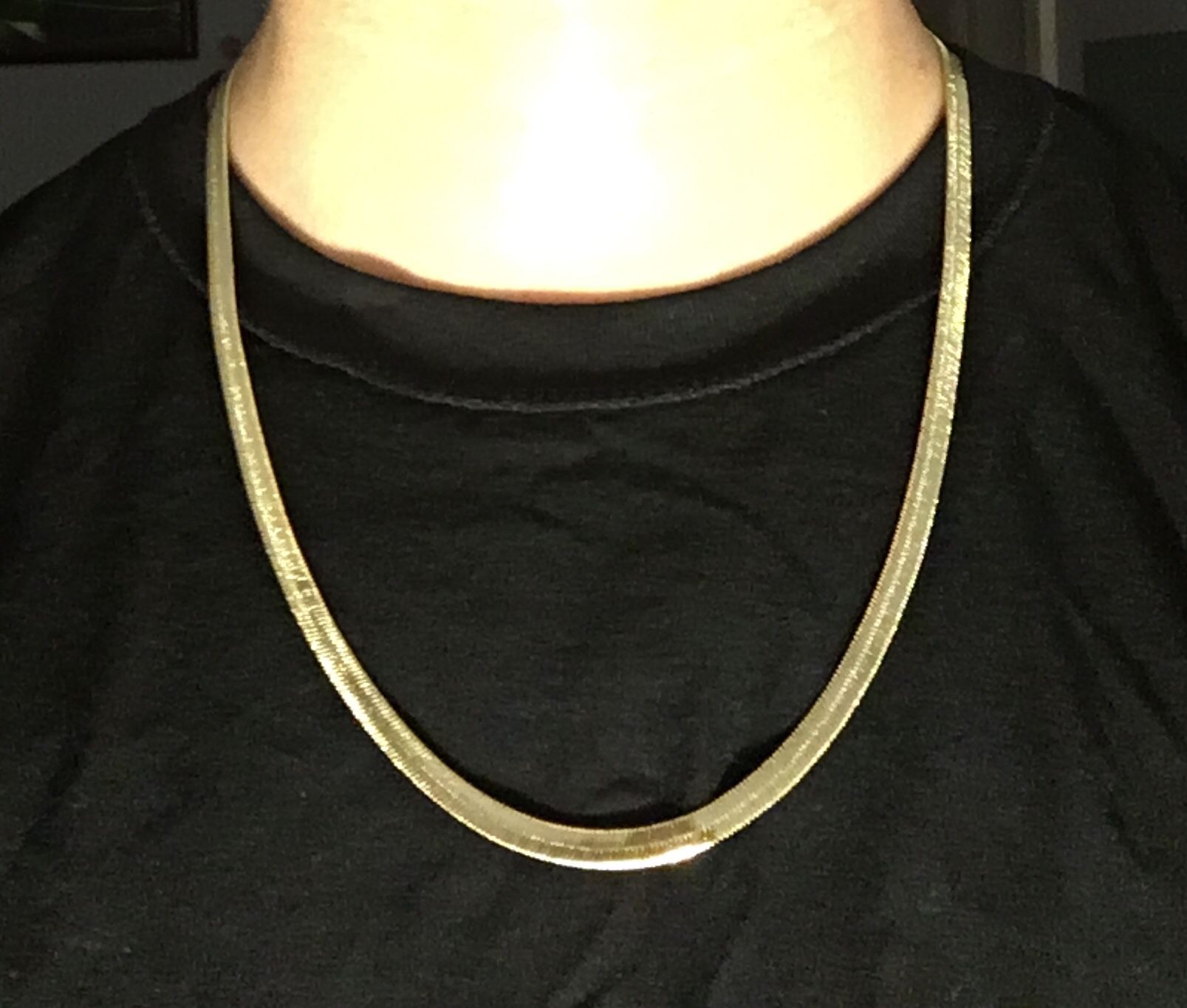 Gold Chain Herringbone Chain 24in 6mm