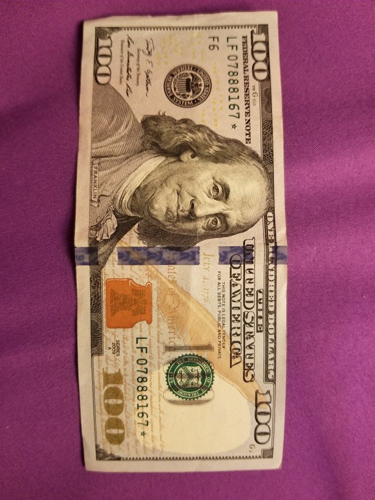 Trinary and star note $100 bill for sale