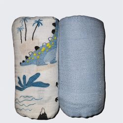 Baby Muslin Swaddle Blanket Large Organic Cotton Receiving Blanket Nursing Cover Baby Stroller Cover Versatile Baby Blanket (70% Viscose 30%  Cotton)