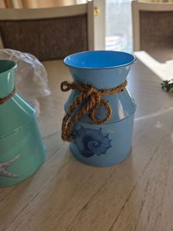 Domensi 3 Pcs Coastal Metal Flower Vases