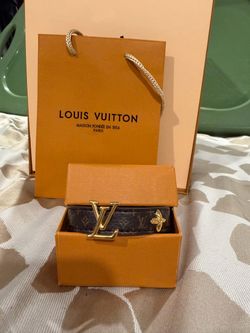 Louis Vuitton Monogram Belt with Gold LV Buckle