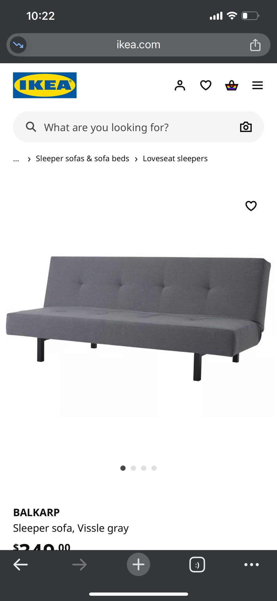 IKEA - Sleeper Sofa - Black
